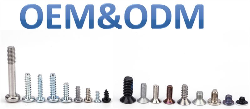Customized size black miniature screw